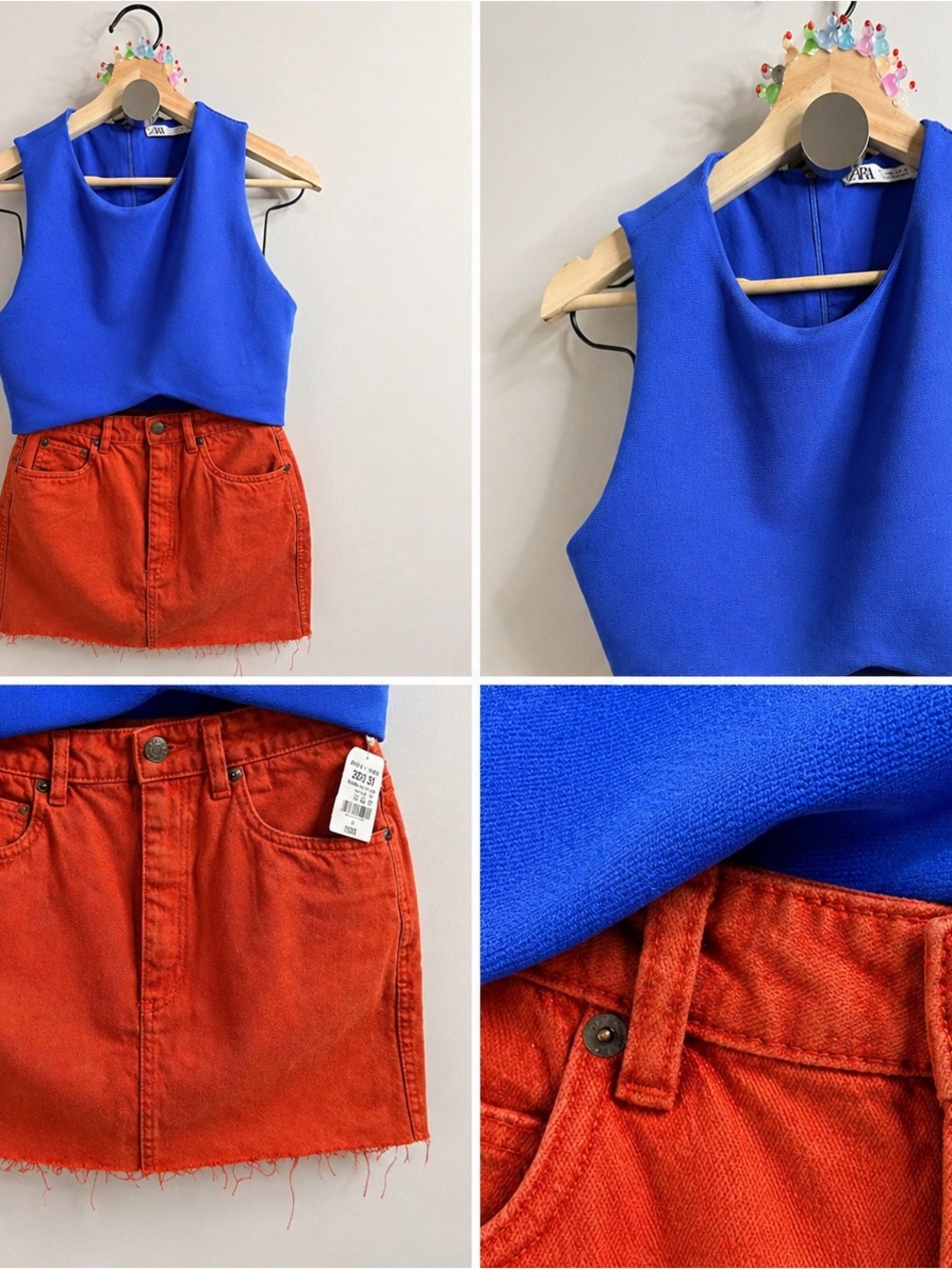 ZARA Electric Blue Sleeveless Crop Top